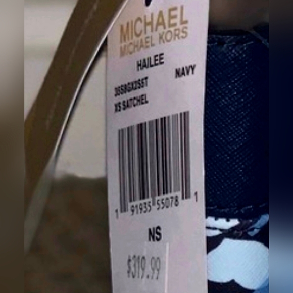 Michael Kors Hailee XS Crossbody Satchel in Navy Floral with Gold-tone Hardware - Picture 16 of 16